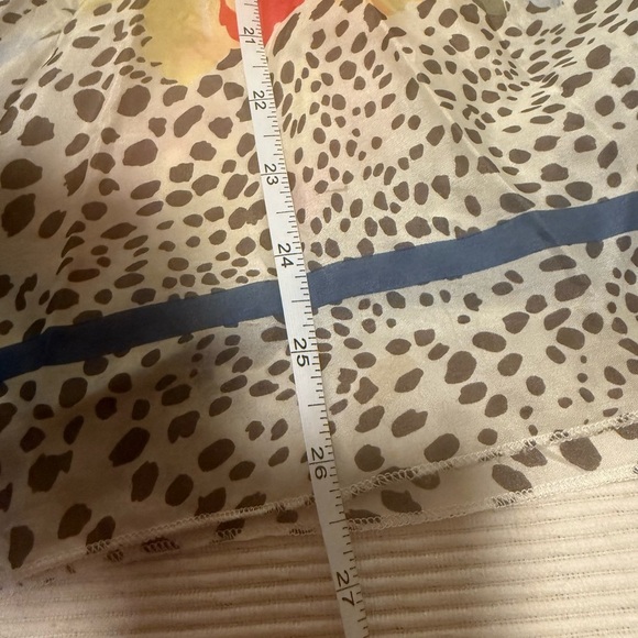 Johnny Was Silk Multicolor Floral and Leopard Print Blouse - Picture 10 of 11